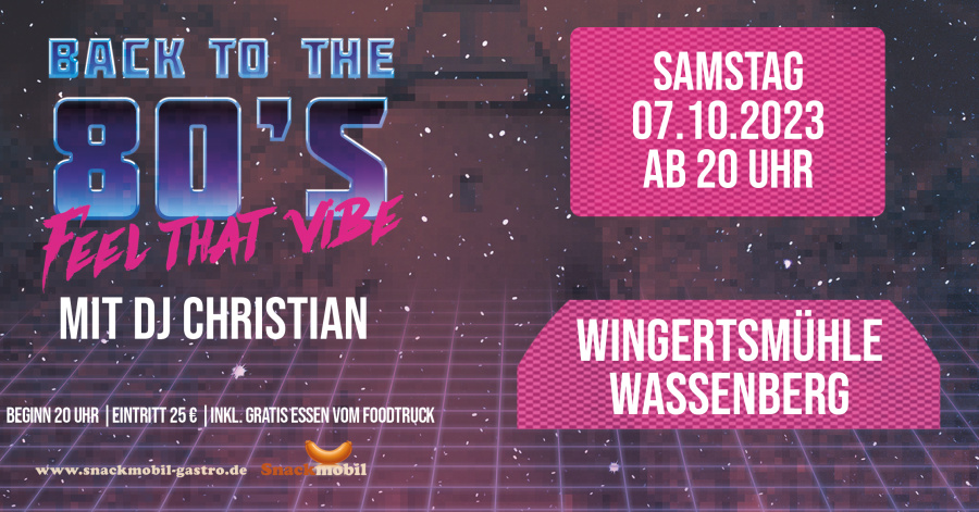 80er Jahre Party mit DJ Christian in der Wingertsmühle Wassenberg
