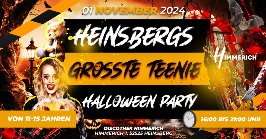 Heinsbergs größte Halloween Teenie DISCO[ 16 - 21 Uhr ]